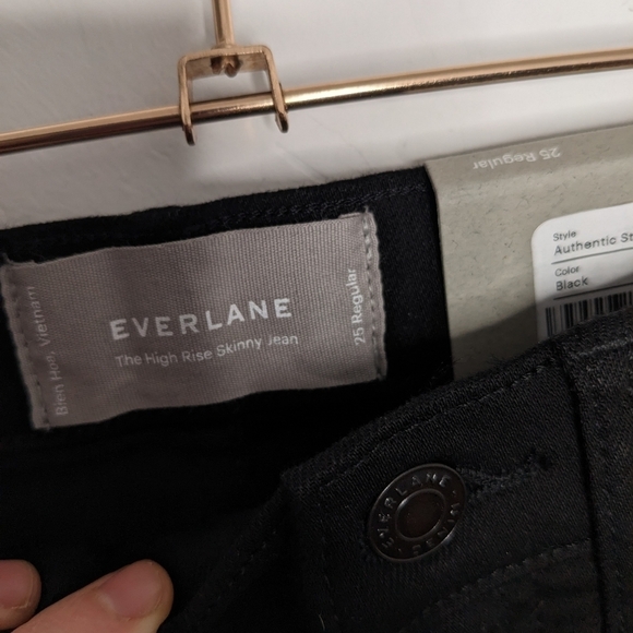 EVERLANE Authentic Stretch High-Rise Skinny in Black NEW Size 25 Regular - Picture 7 of 8
